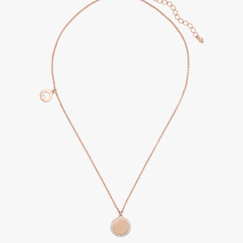 Kate Spade Rose Gold Pavé Charm Pendant Necklace